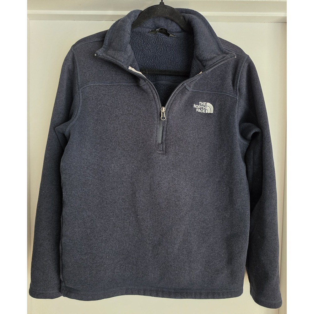 The North Face Pullover Men M Navy Solid Long Sleeve Gorpcore Fleece Top
